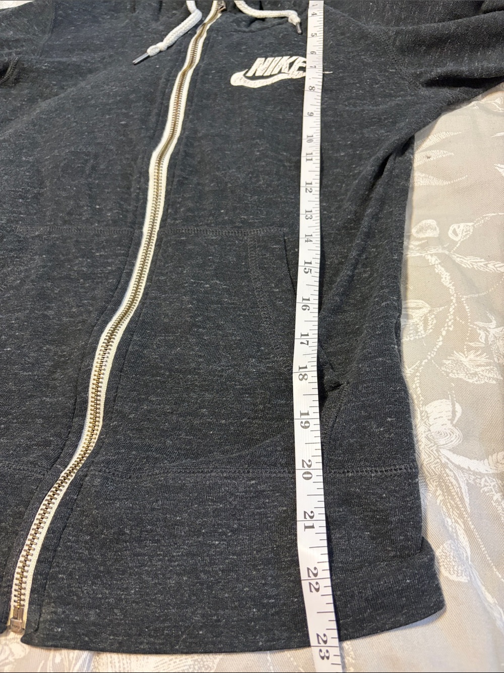 Nike Charcoal Gray Lightweight Full-Zip Hoodie Jacket - Picture 9 of 13